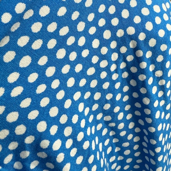 BODEN Women’s 6R Cassia Polka Dot True Wrap Tie Short Sleeve Top Blue - Picture 14 of 14